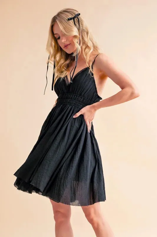 Aemi Co Lace Detail Mini Cami Dress