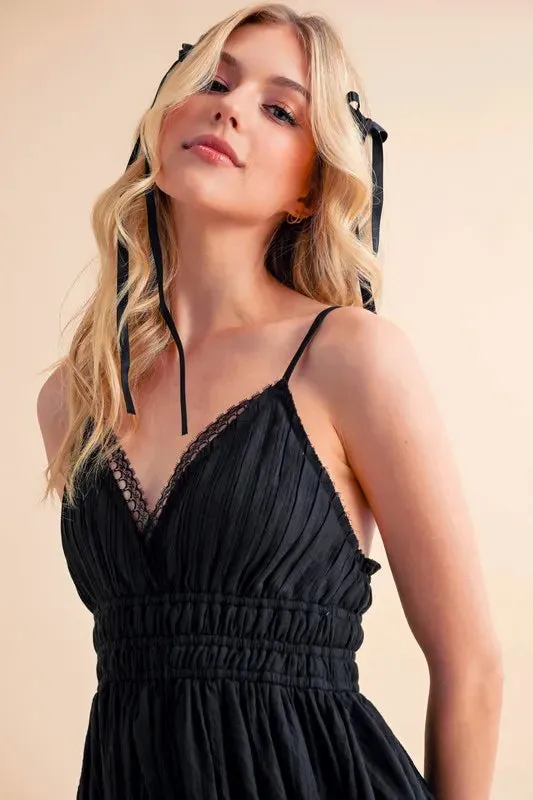 Aemi Co Lace Detail Mini Cami Dress