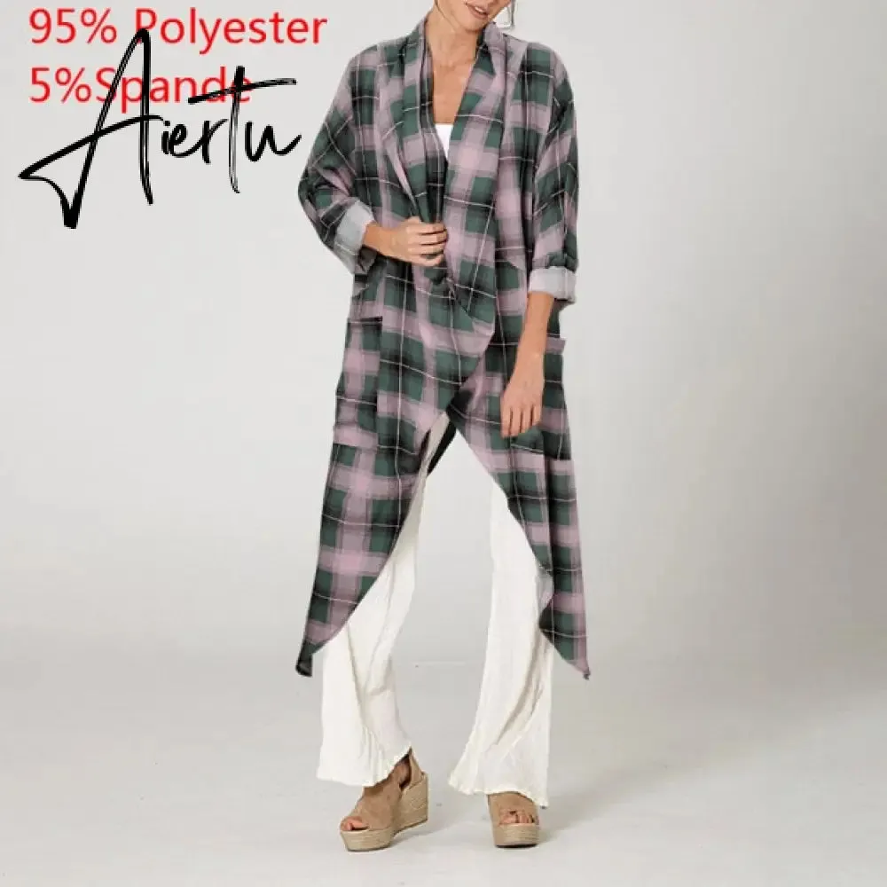 Aiertu Celmia Oversized Women Tops and Blouse Autumn Vintage Long Shirts Casual Cowl Neck Long Sleeve Asymmetric Hem Party Blusas