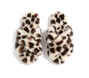 Alexandra Animal Print Fuzzy Slippers