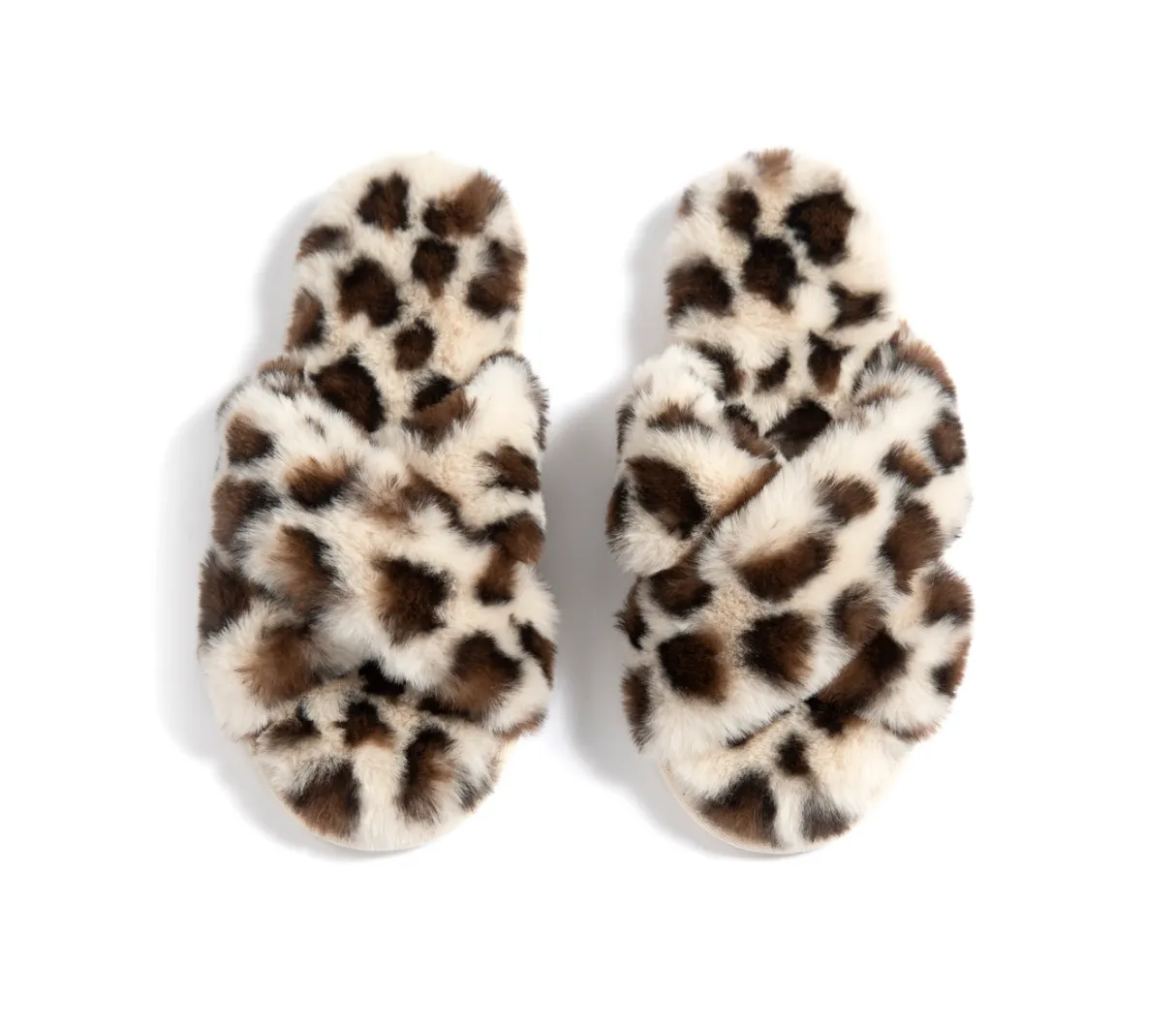 Alexandra Animal Print Fuzzy Slippers