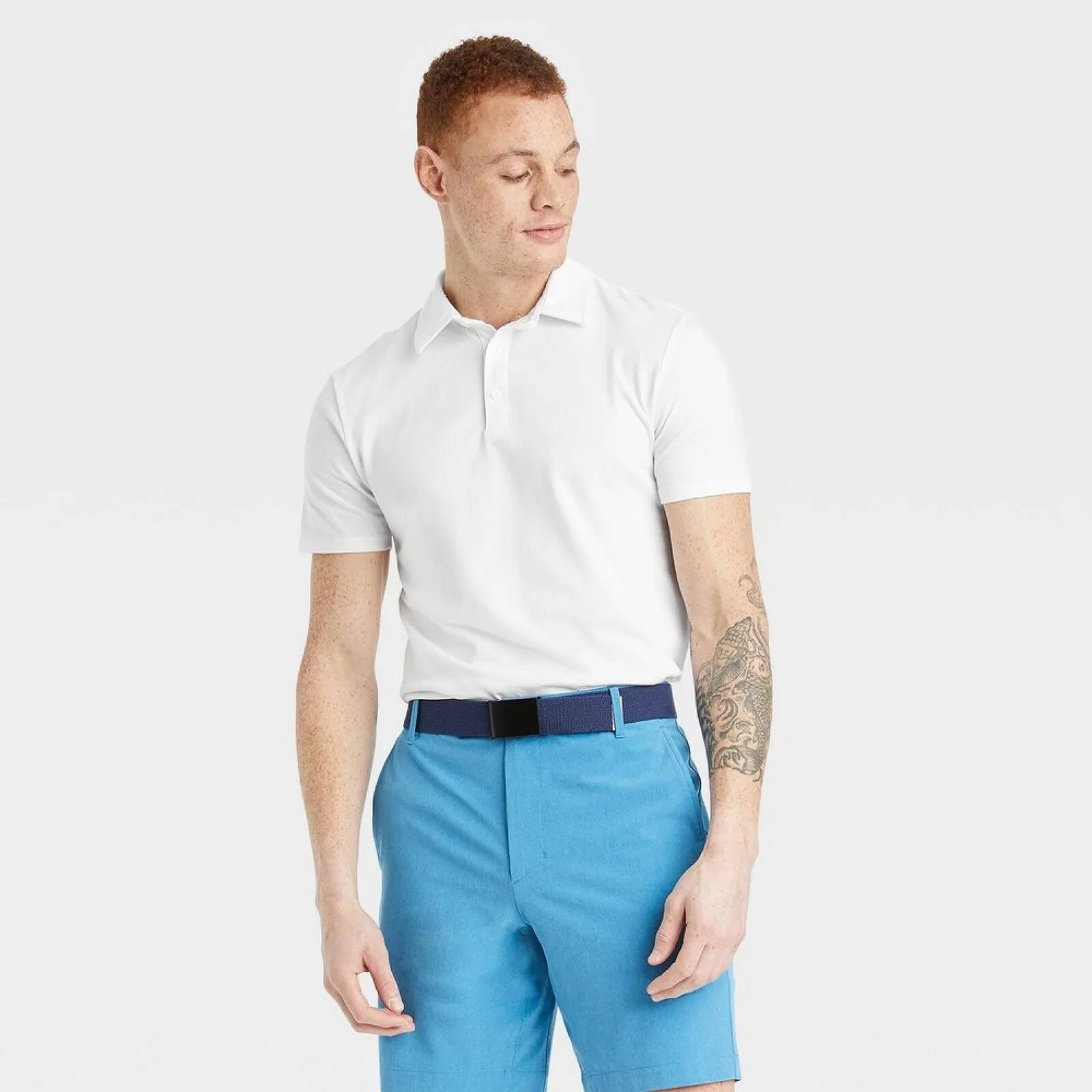 All In Motion Men's Performance Polo Shirt 84692638 White L