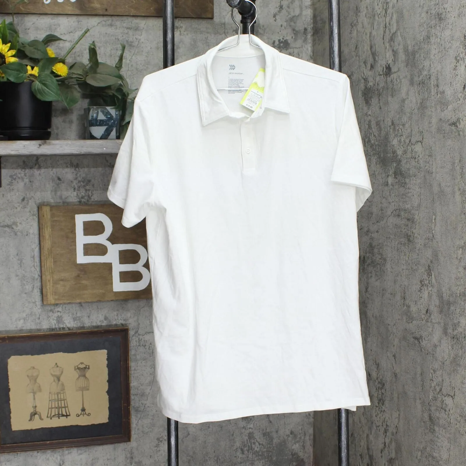 All In Motion Men's Performance Polo Shirt 84692638 White L
