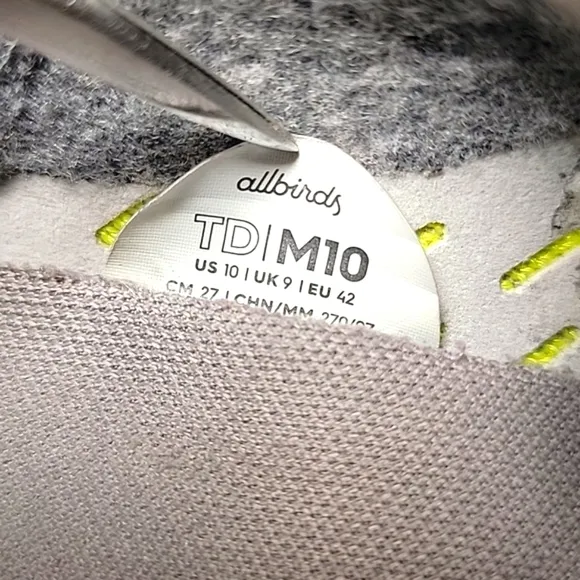 Allbirds Tree Dasher Tennis Shoes Sneakers Limited Edition Lace-up Gray Green 10