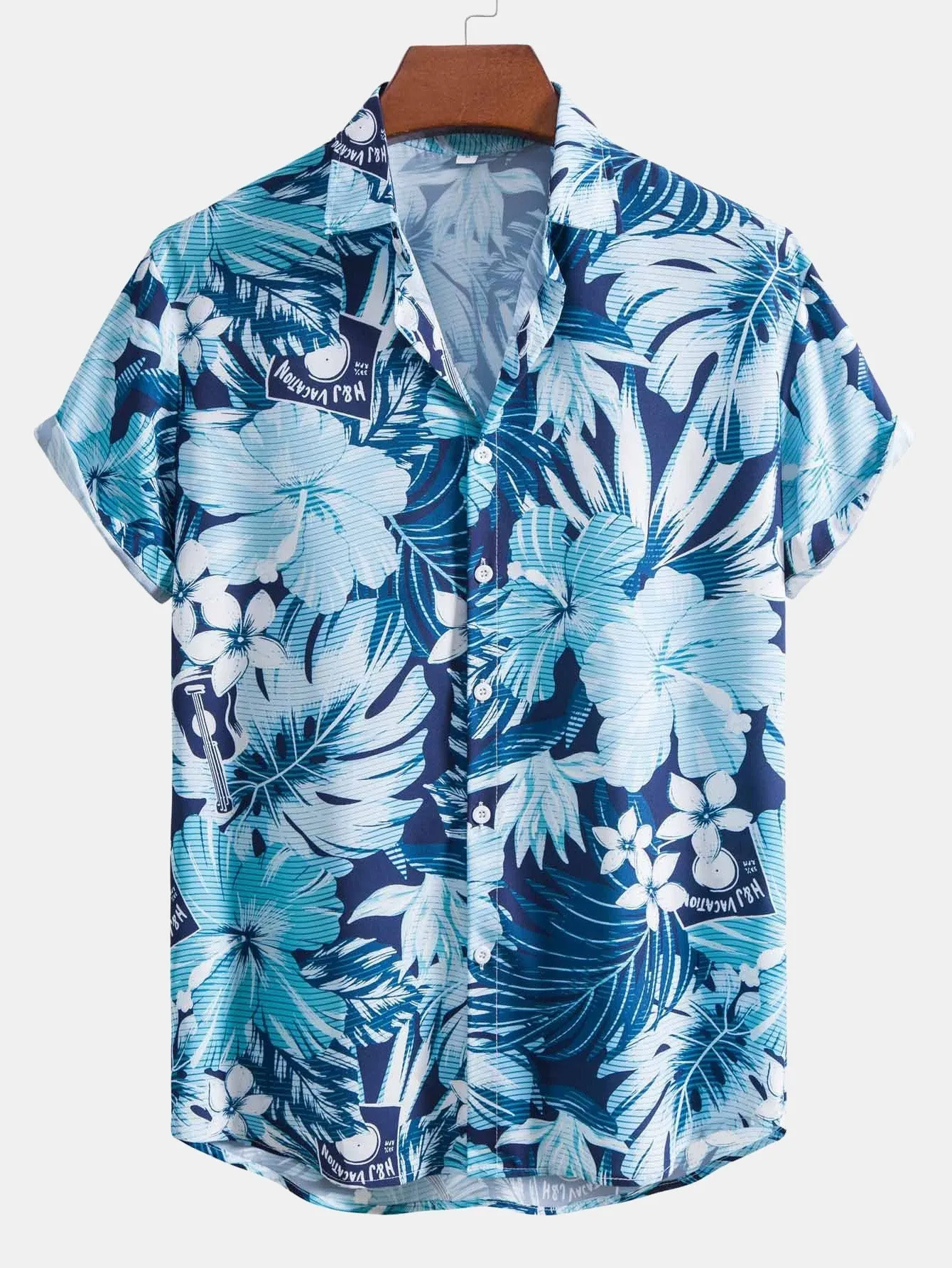 Almet® | Tropical Flowers Print Button Up Shirt