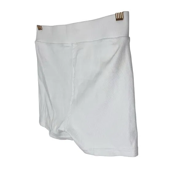 Alo Yoga Goddess Ribbed High Waist Hot Short Gym Workout Active White Size Small