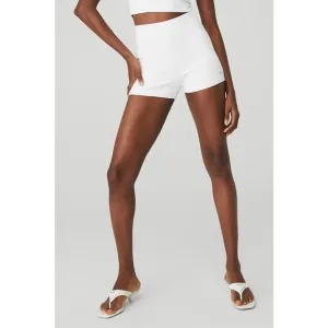 Alo Yoga Goddess Ribbed High Waist Hot Short Gym Workout Active White Size Small