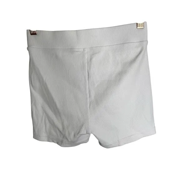 Alo Yoga Goddess Ribbed High Waist Hot Short Gym Workout Active White Size Small