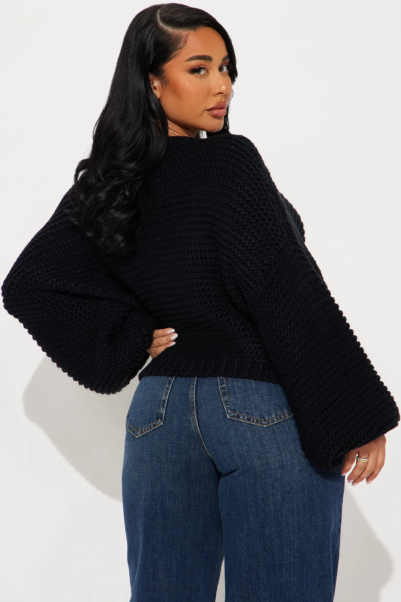 Always In A Mood Cardigan Sweater - Black