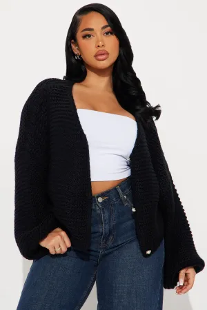 Always In A Mood Cardigan Sweater - Black
