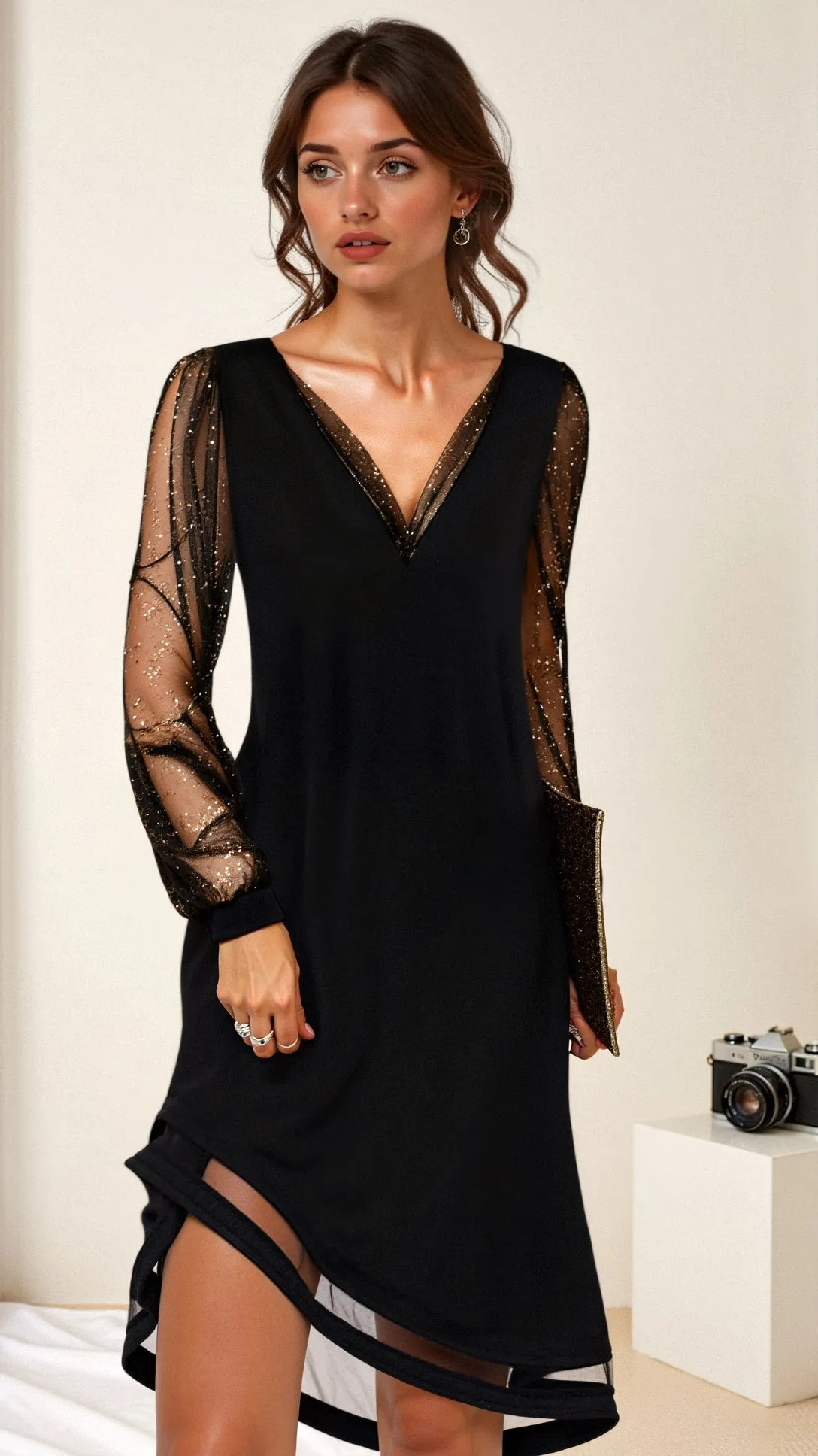 Amara® | Elegant V-Neck Evening Dress For Women