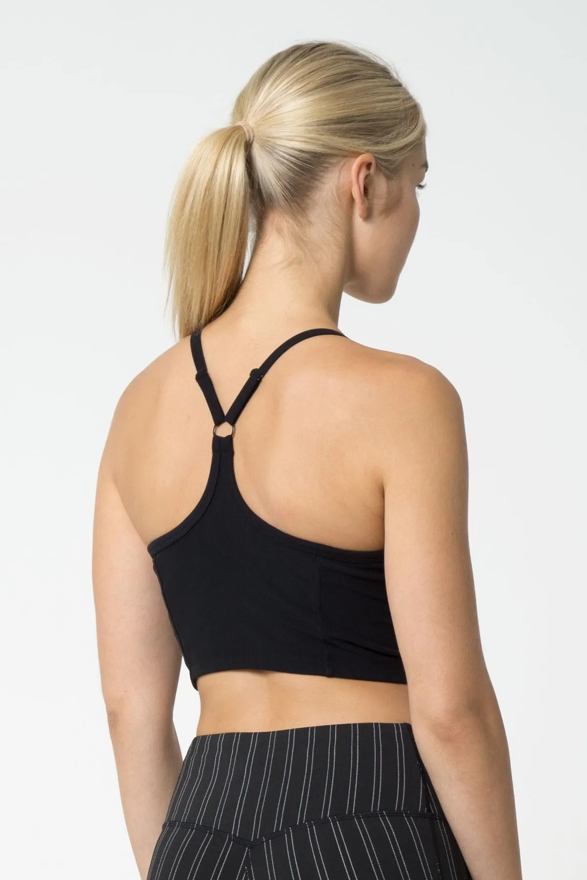 Amor Black: Crop Top Bra Adjustable Straps