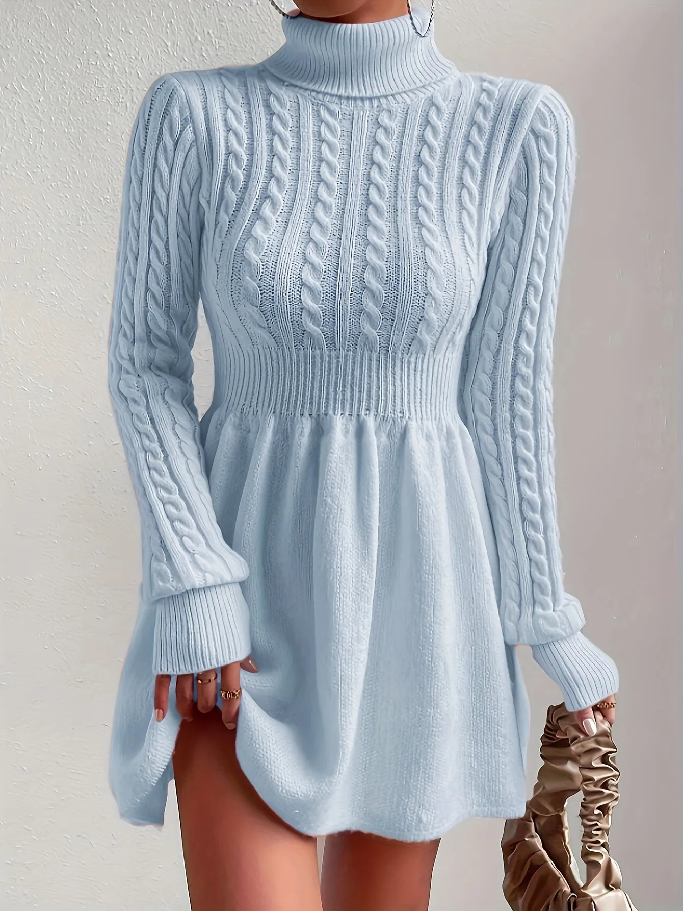 Andrea® | Elegant A-Line Knitted Dress Made Of Fine Wool