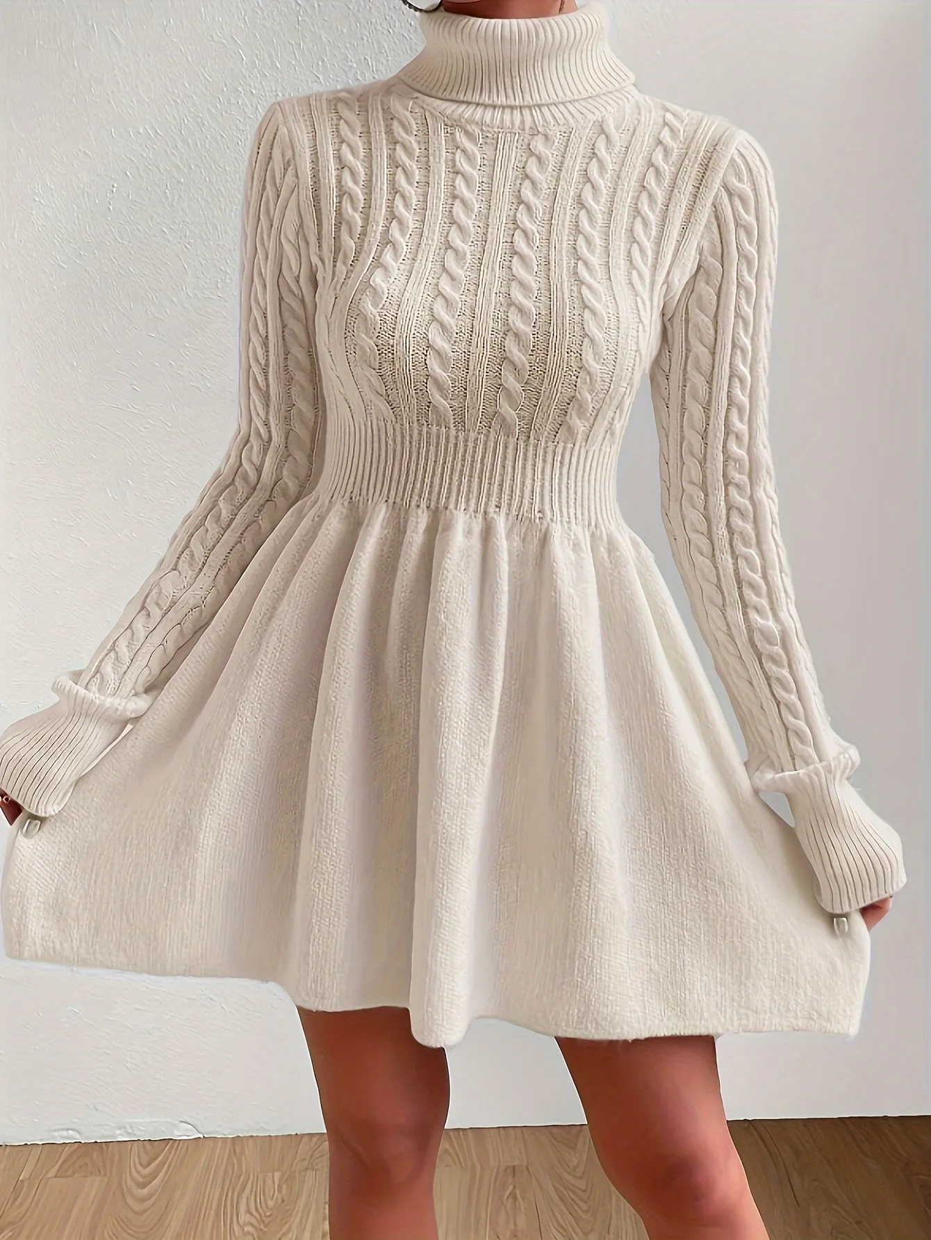 Andrea® | Elegant A-Line Knitted Dress Made Of Fine Wool