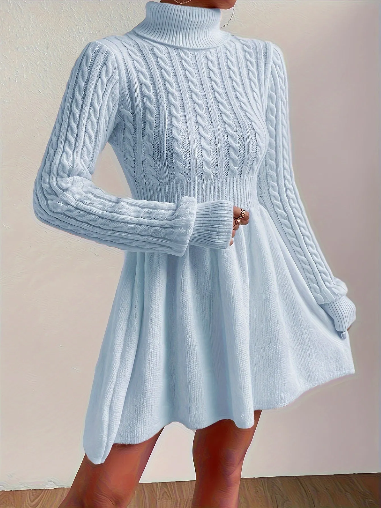 Andrea® | Elegant A-Line Knitted Dress Made Of Fine Wool