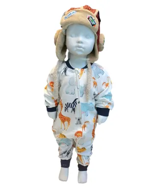 Animal Print Zip Up All In One