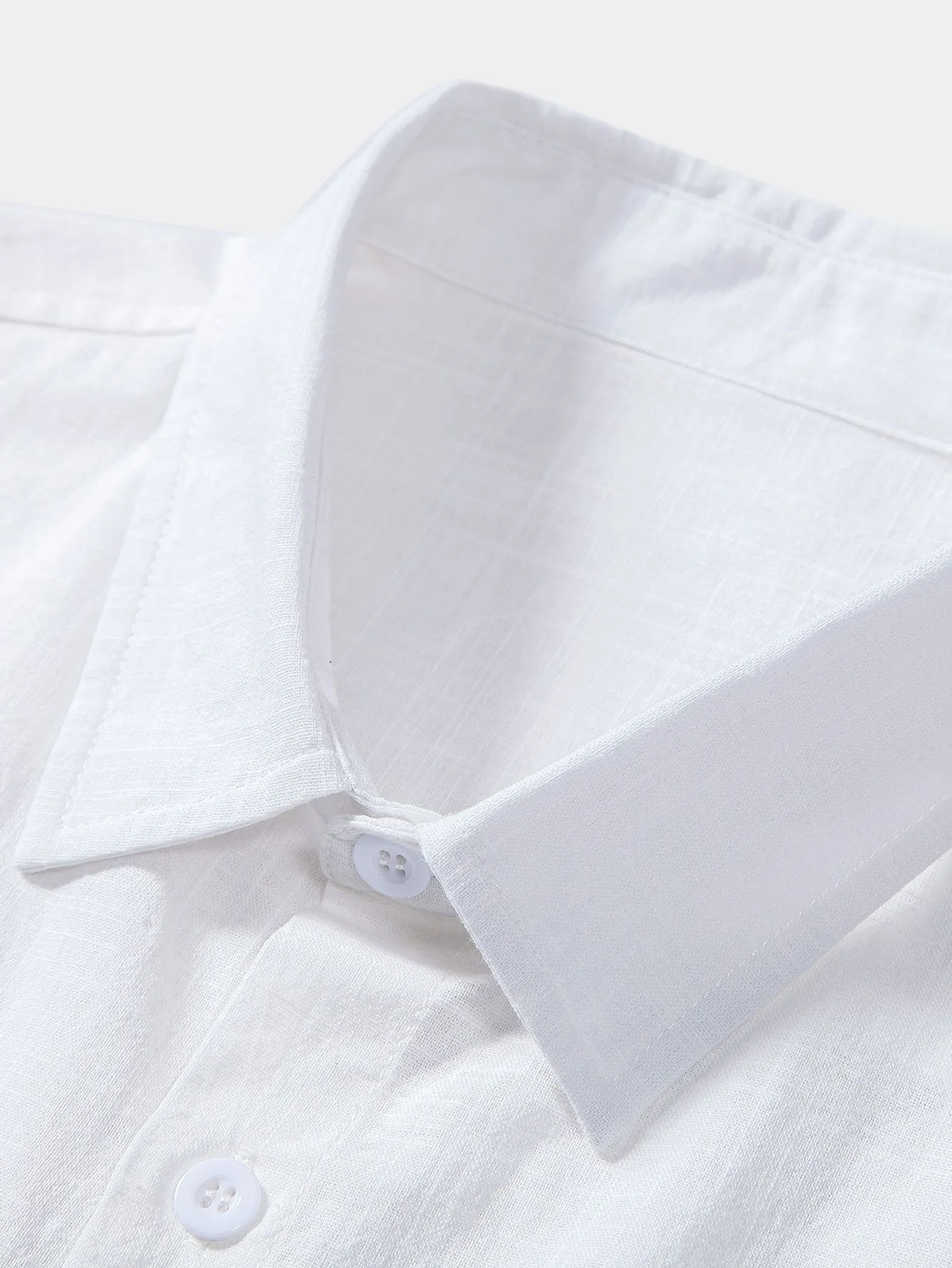 Annett® | Blue Palm Tree Print Linen Look Cotton Button Up Shirt