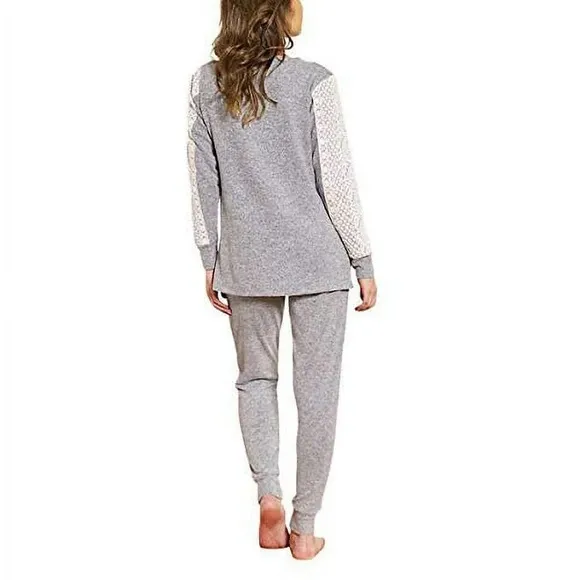 Anthro Flora Nikrooz Gray Harbor Lace Trim Sleepwear Top