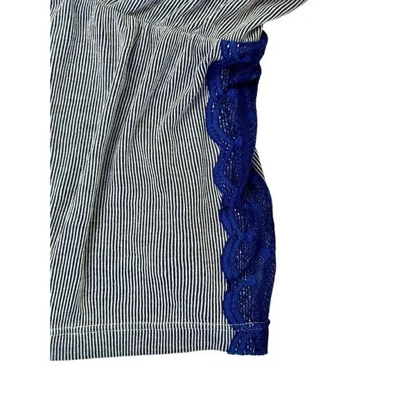 Anthropologie COSABELLA Sweet Dreams Blue Lace Dot Sleep Mini Romper Playsuit SP