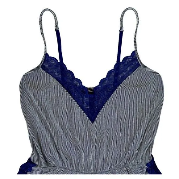 Anthropologie COSABELLA Sweet Dreams Blue Lace Dot Sleep Mini Romper Playsuit SP