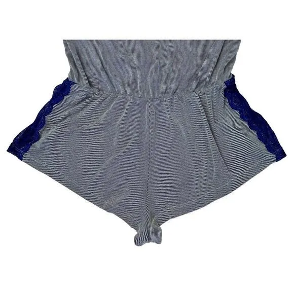 Anthropologie COSABELLA Sweet Dreams Blue Lace Dot Sleep Mini Romper Playsuit SP