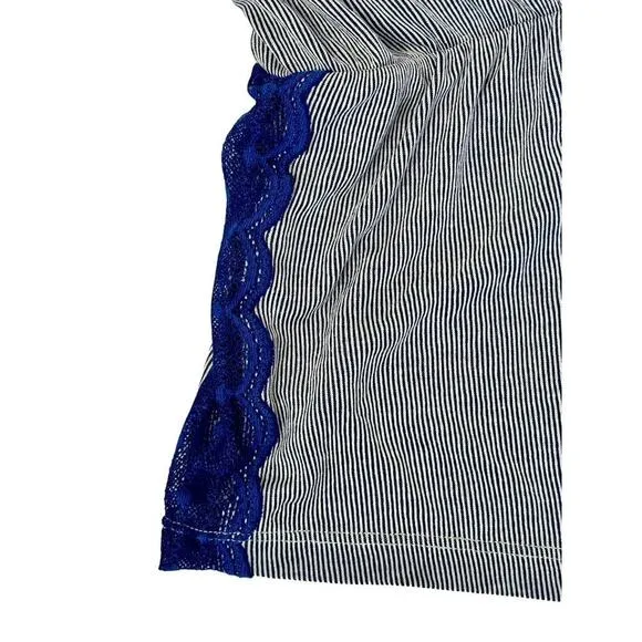 Anthropologie COSABELLA Sweet Dreams Blue Lace Dot Sleep Mini Romper Playsuit SP