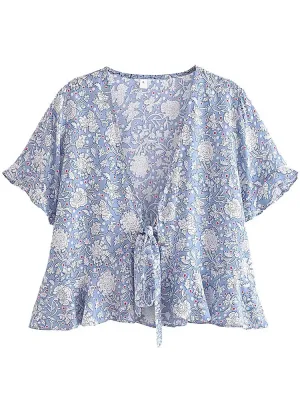 April Tie Flutter Top