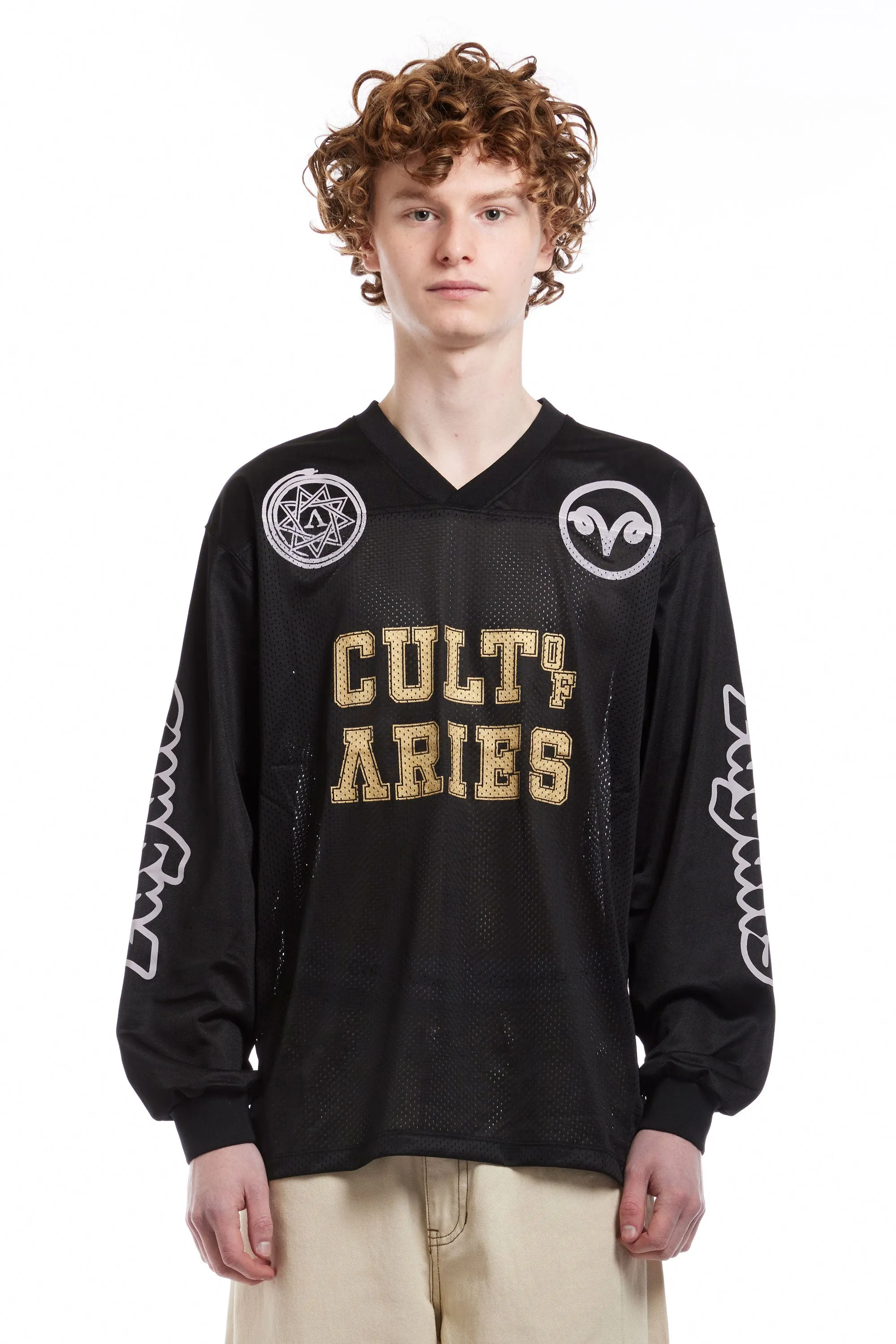 ARIES - CULT LEADER AIRTEX LS TEE BLACK