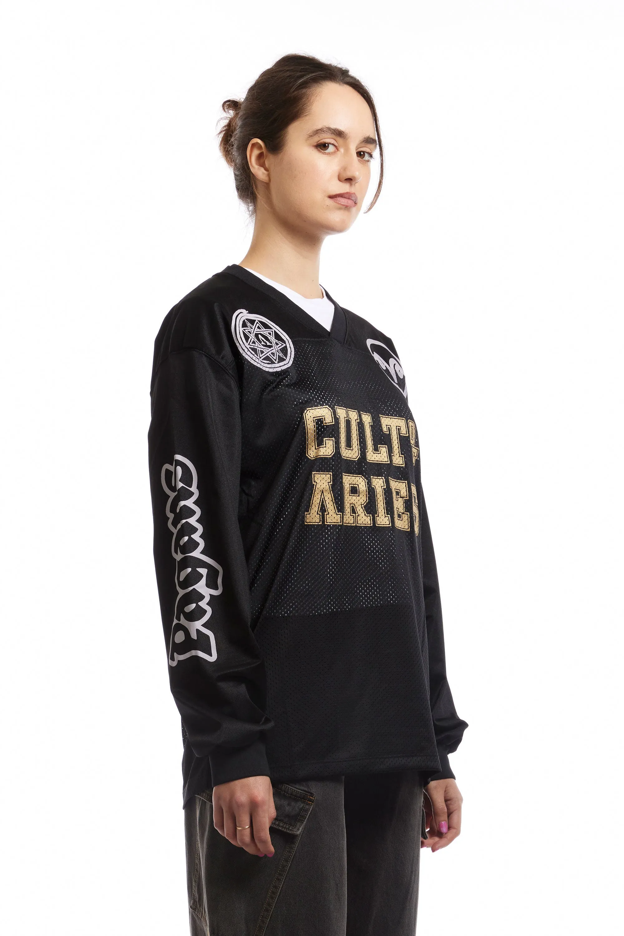 ARIES - CULT LEADER AIRTEX LS TEE BLACK