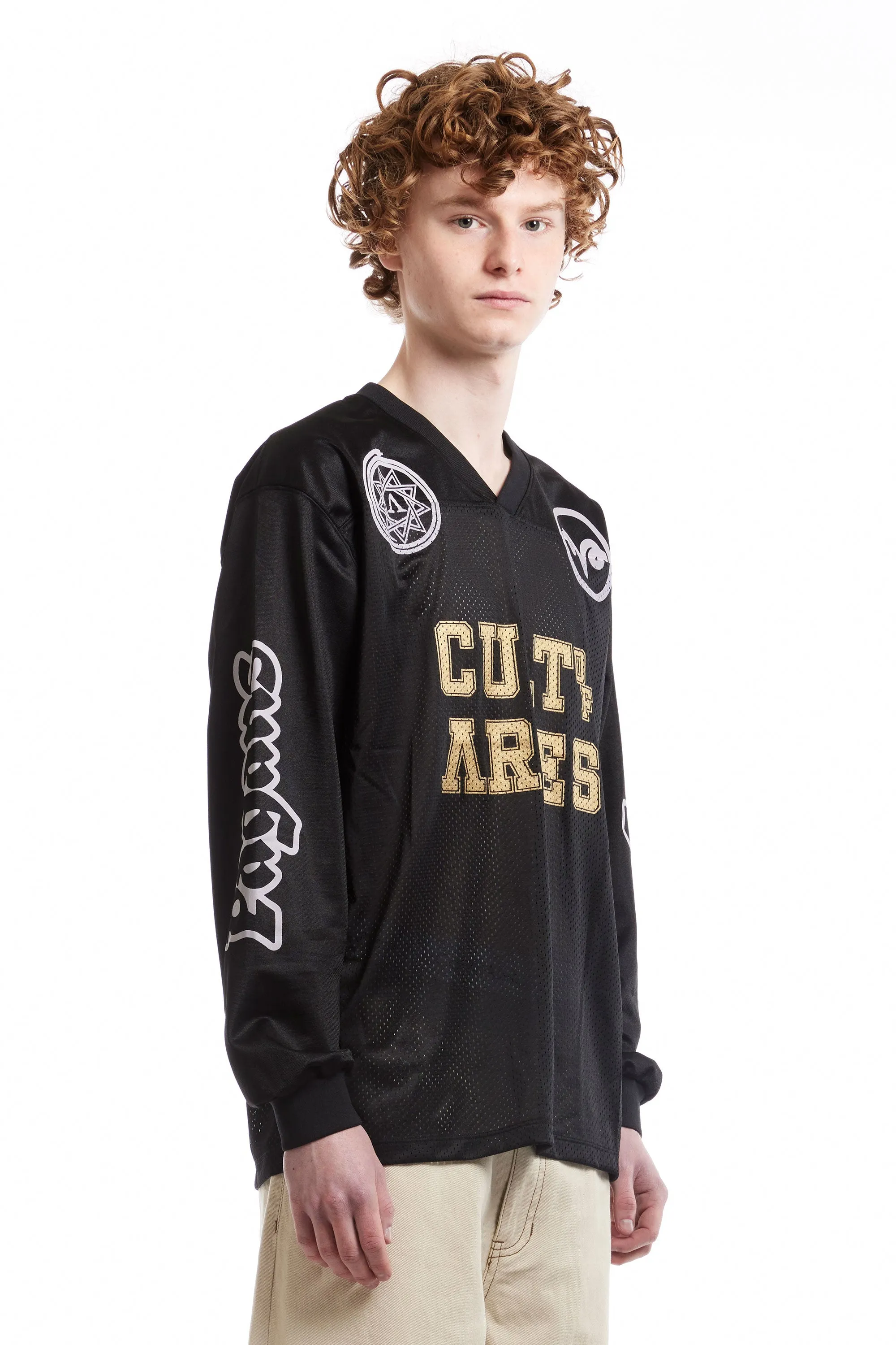 ARIES - CULT LEADER AIRTEX LS TEE BLACK