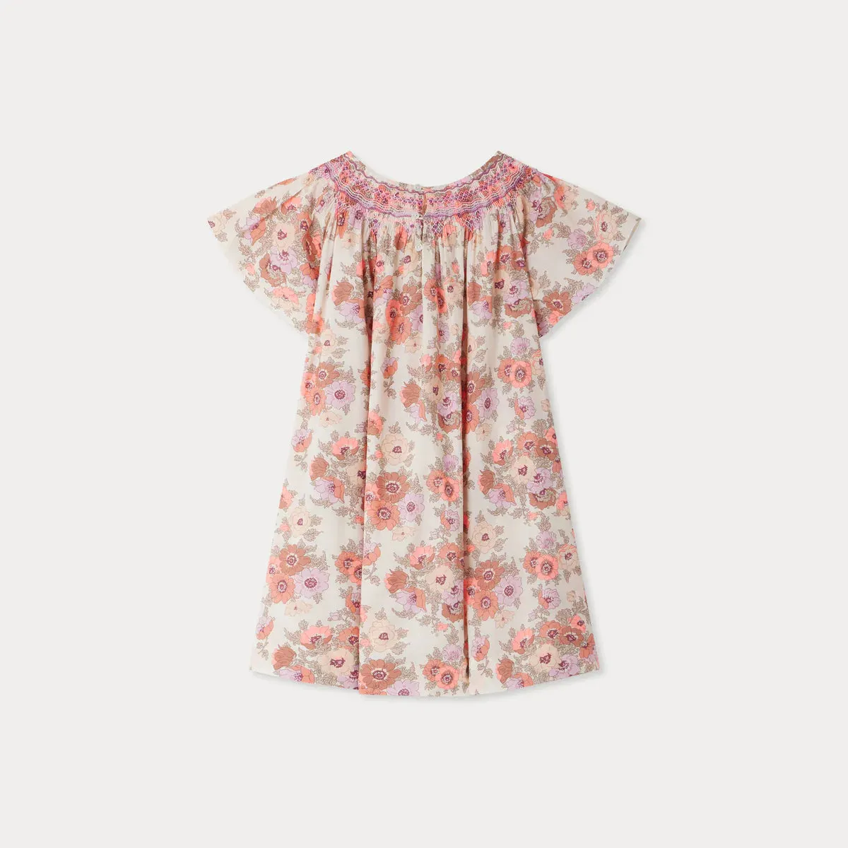 Arlene smocked and embroidered dress made with Liberty fabrics