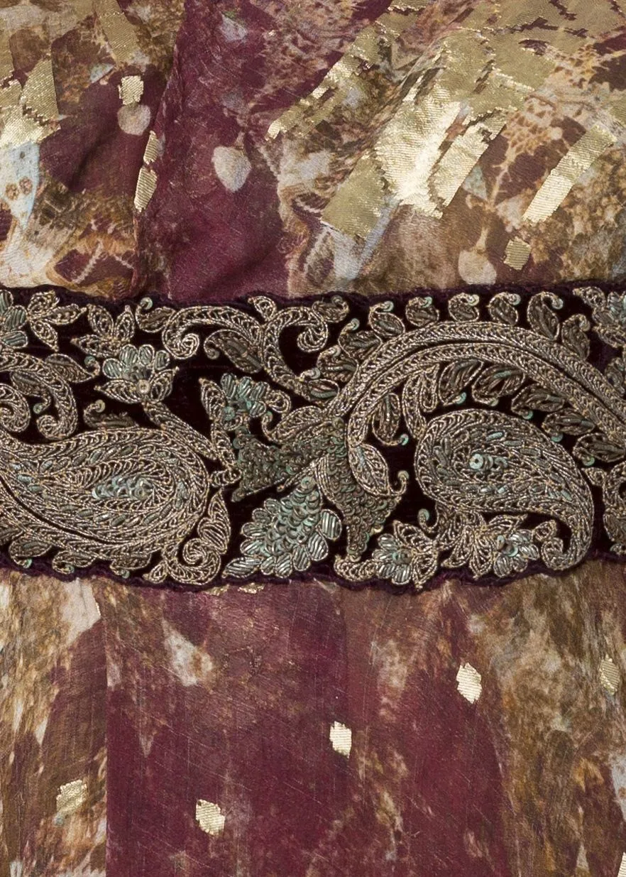 ASYMMETRICAL BROCADE DRESS