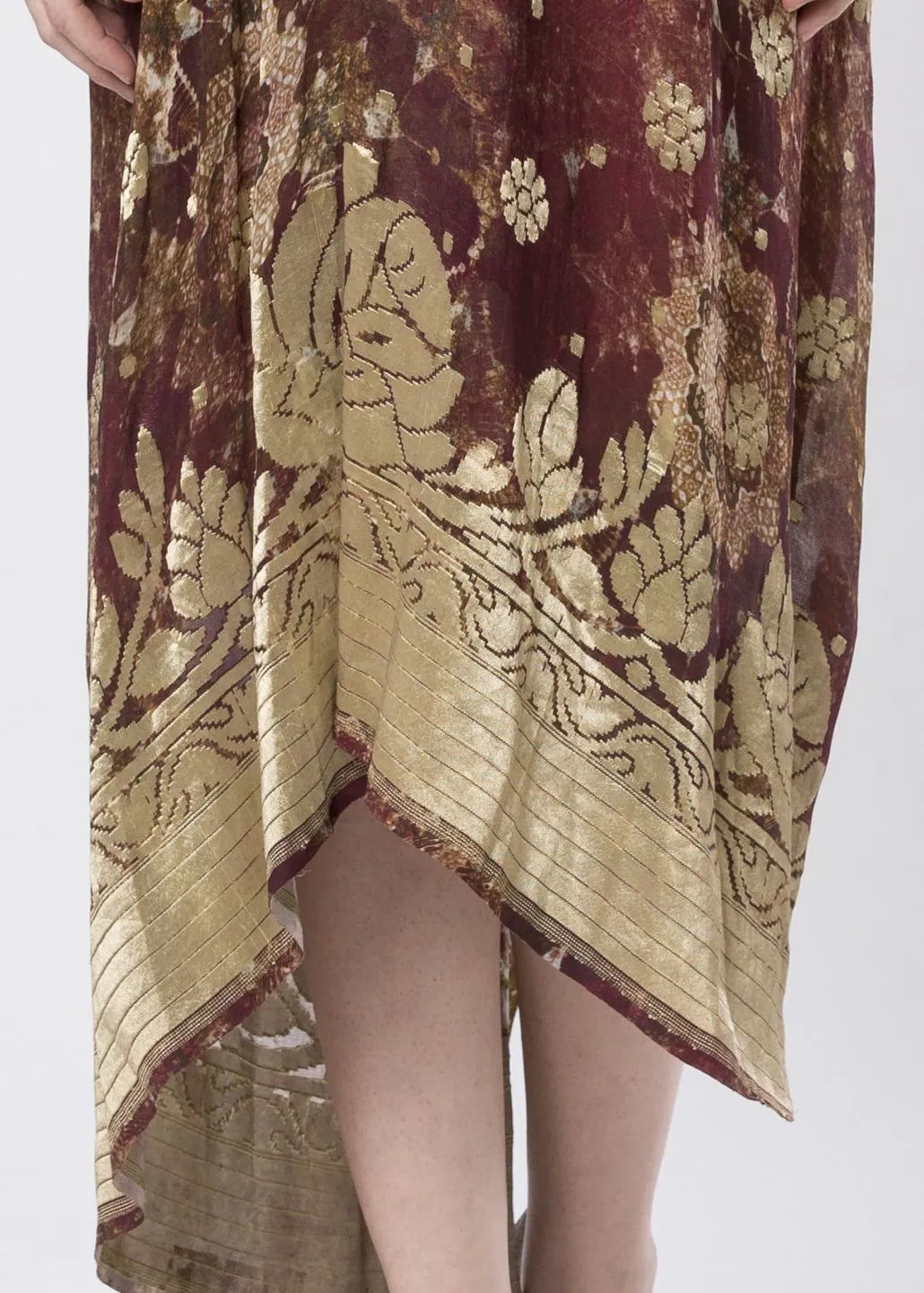 ASYMMETRICAL BROCADE DRESS