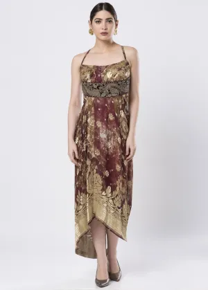 ASYMMETRICAL BROCADE DRESS