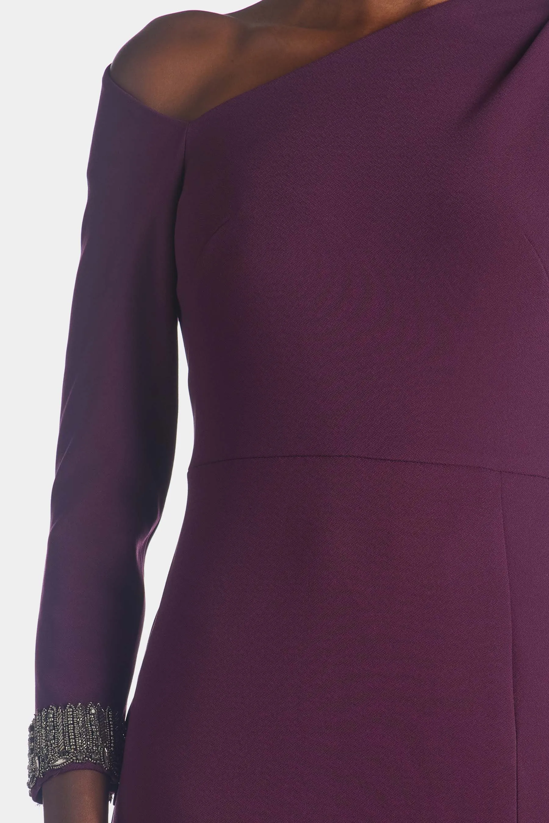 Asymmetrical Neck Line Gown