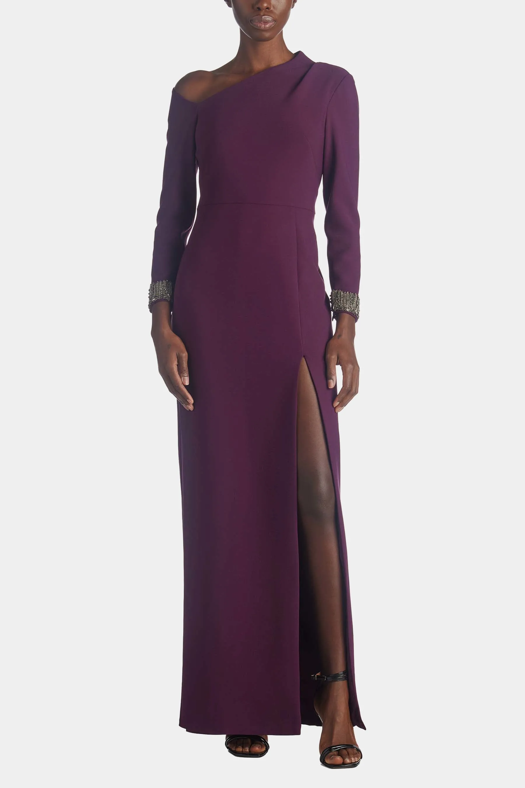 Asymmetrical Neck Line Gown