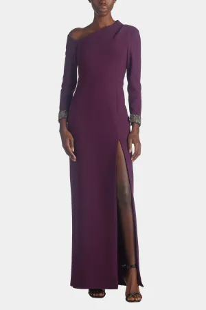 Asymmetrical Neck Line Gown