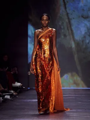Asymmetrical Sequin Dress