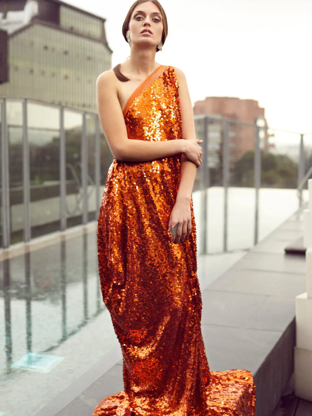 Asymmetrical Sequin Dress