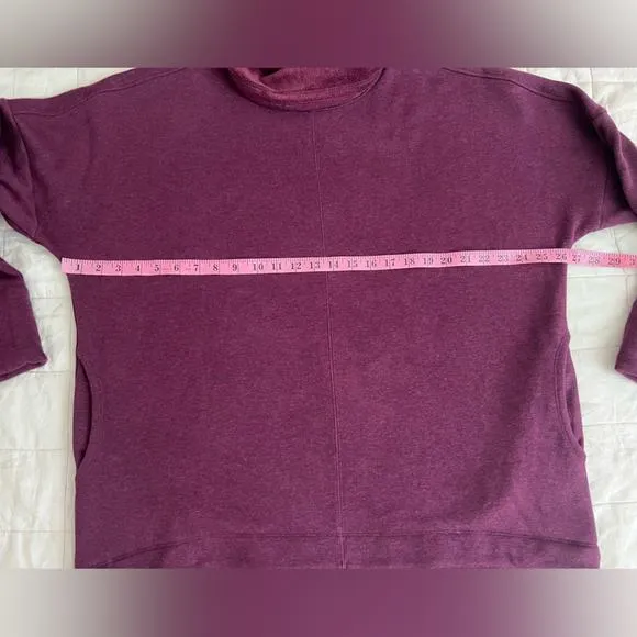 Athleta Burgundy Cozy Karma Funnel Neck Fleece Lined Sweatshirt Athleisure-Large
