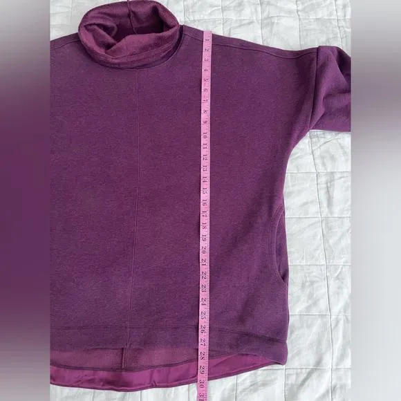 Athleta Burgundy Cozy Karma Funnel Neck Fleece Lined Sweatshirt Athleisure-Large