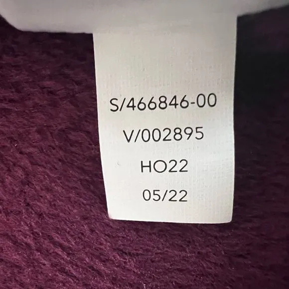 Athleta Burgundy Cozy Karma Funnel Neck Fleece Lined Sweatshirt Athleisure-Large