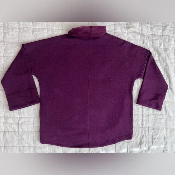 Athleta Burgundy Cozy Karma Funnel Neck Fleece Lined Sweatshirt Athleisure-Large