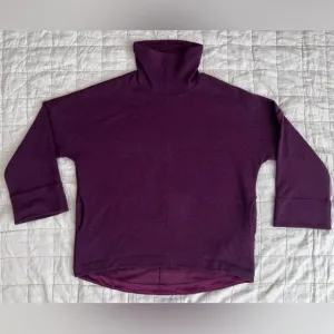 Athleta Burgundy Cozy Karma Funnel Neck Fleece Lined Sweatshirt Athleisure-Large