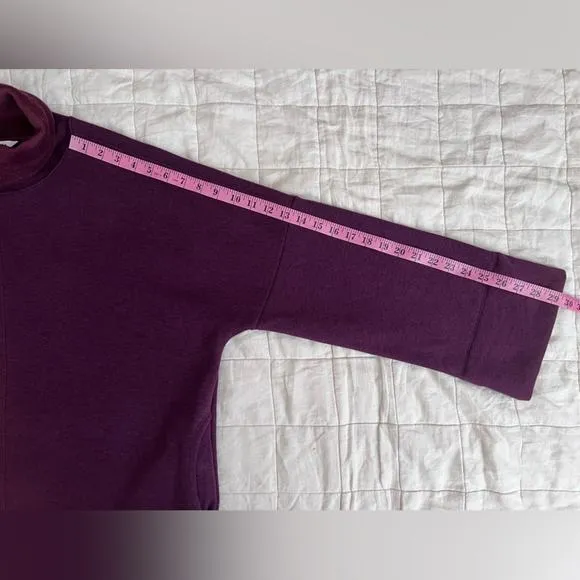 Athleta Burgundy Cozy Karma Funnel Neck Fleece Lined Sweatshirt Athleisure-Large