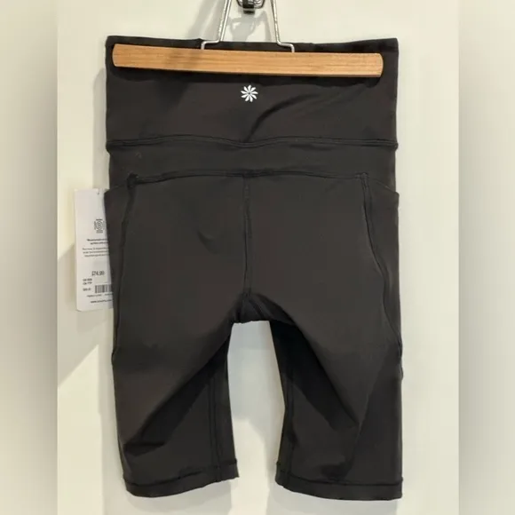 Athleta Ultimate Stash II 9” High Rise Black Biker Shorts Size XXS Workout New