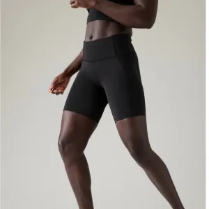 Athleta Ultimate Stash II 9” High Rise Black Biker Shorts Size XXS Workout New