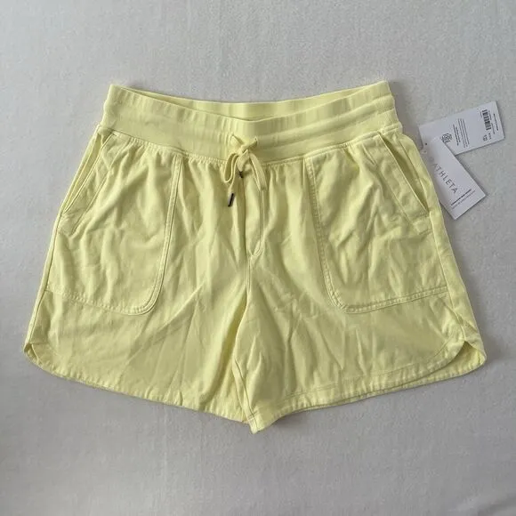 Athleta‎ Women's Farallon Midi Short Yellow Size L Pockets NWT $79