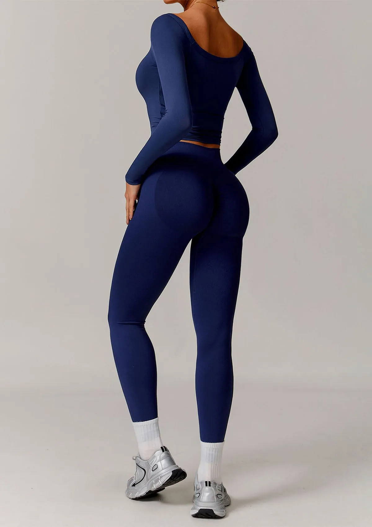 Athletic Wear Sets with Off Shoulder Basic T-Shirts and Leggings