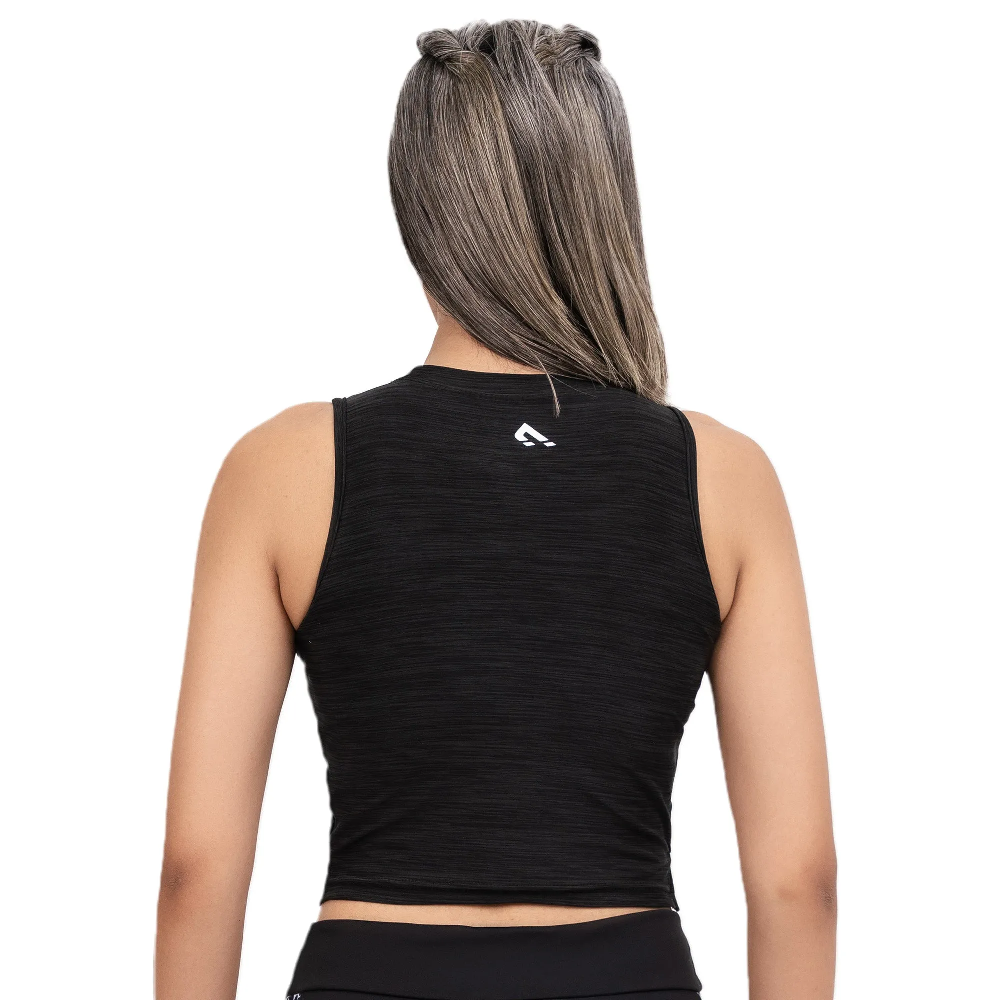 Aura 2-in-1 Crop Top - Black